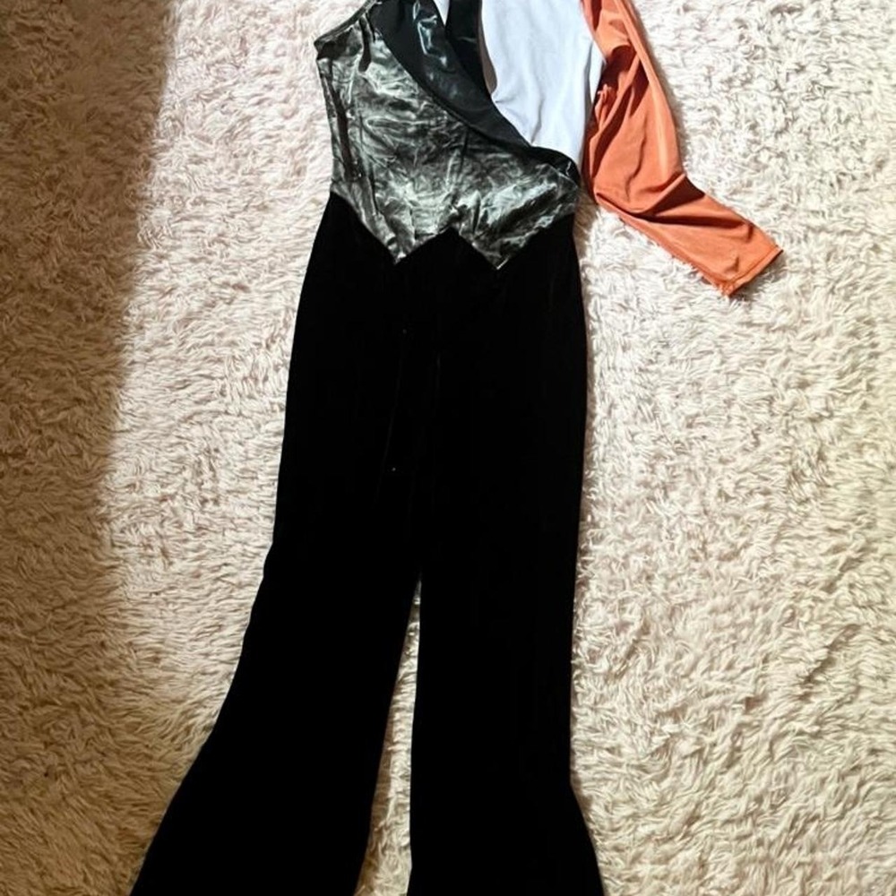Dance Tap‎ Cosplay One Shoulder Velvet Jumpsuit Womens M Weird Core Quirky Odd